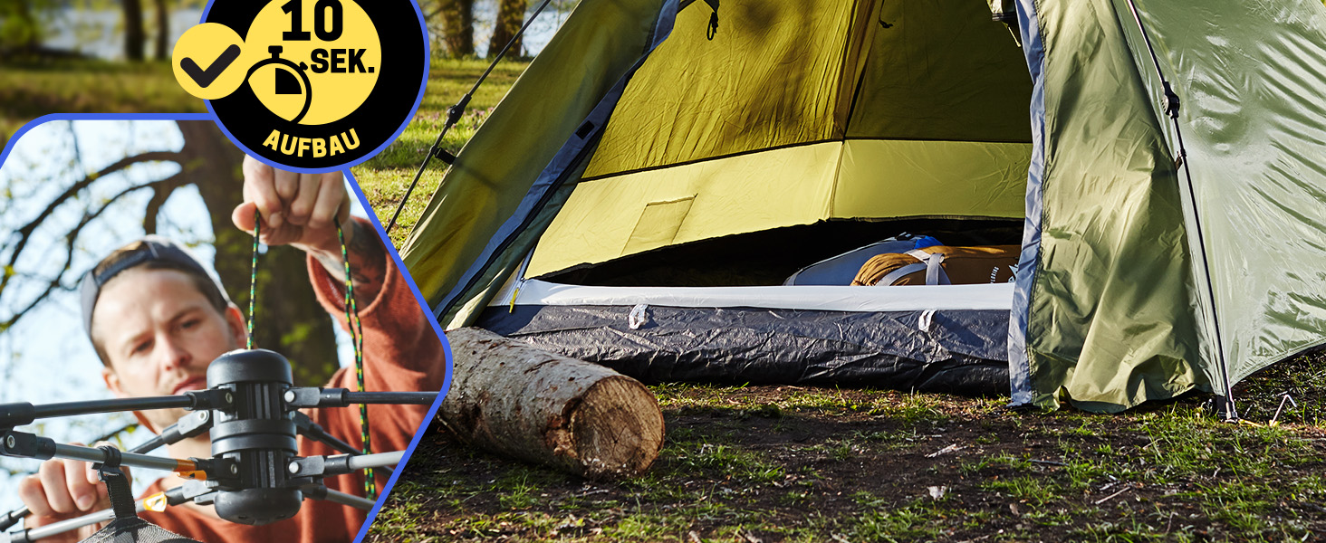 Lumaland Pop-Up Dome Tent - 2-3 Person Tent for Camping, Travel, Festivals