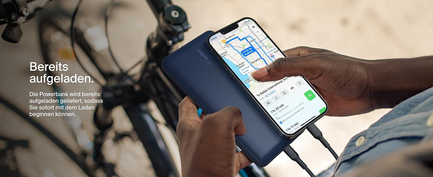 Powerbank Belkin 20000mAh з USB-C та USB-A, 20K, блакитний - для iPhone, Galaxy, Pixel, iPad, AirPods та інші пристрої