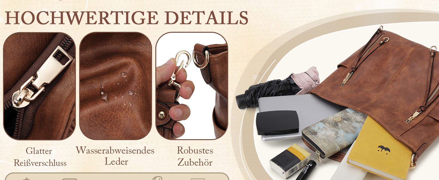 Сумка жіноча шкіряна Chase Chic: шопер, крос-боді, Hobo, комплект з гаманцем, велика, коричнева