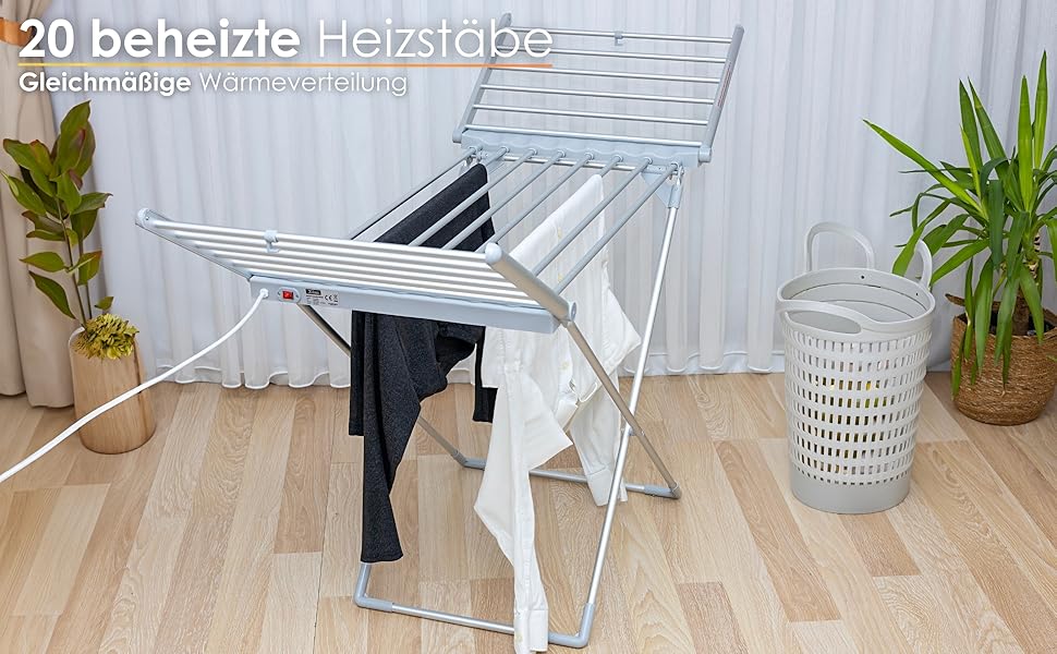 Електрична сушилка для білизни Zilan з підігрівом XXL, сушилка для одягу, стійка для сушіння, сушилка для білизни