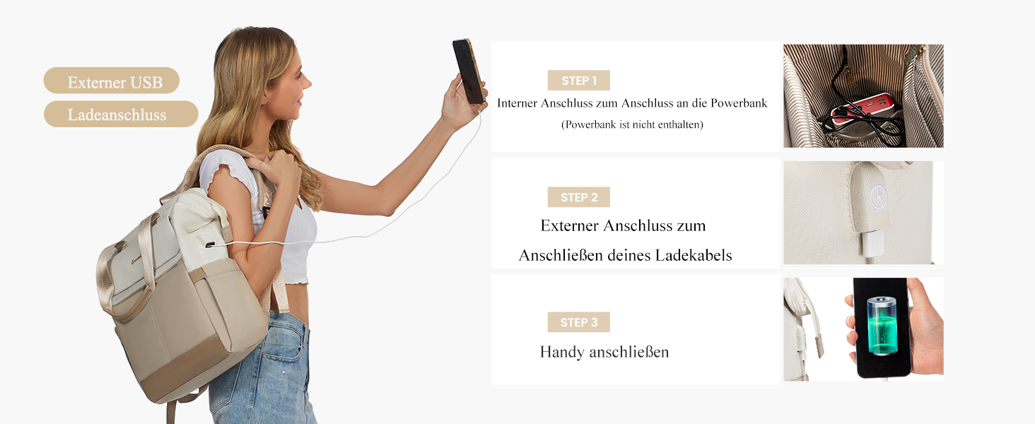 Сумка-рюкзак LOVEVOOK для жінок, водонепроникний рюкзак для ноутбука, шкільна сумка для підлітків, елегантний рюкзак для щодня, 15.6 дюймів, сумка для роботи, сумка для вчителя, рюкзак для подорожей, бежевий та хакі