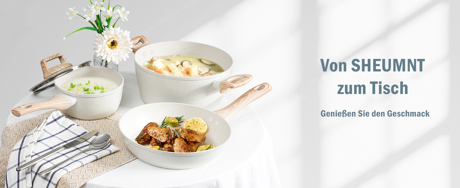 Набір кухонного посуду з антипригарним покриттям, 11 предметів, для духовки та гриля (до 177°C), каструлі та сковорідки, кухонний набір, сковорідки, каструлі, сотейник, для кухні, для дому, придатний для миття в посудомийній машині