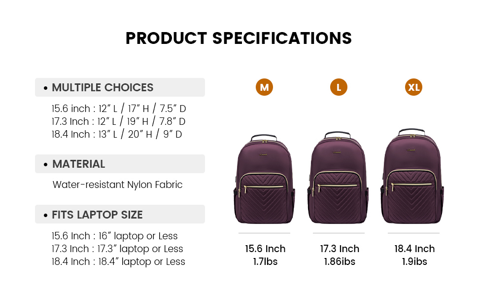 LOVEVOOK Рюкзак для жінок, великий, 15.6 дюймів, для ноутбука, водонепроникний, шкільний, для дівчат-підлітків, чорний, елегантний, для роботи, для школи, університету, подорожей, 15.6 дюймів (15.6', Темно-фіолетовий-1)