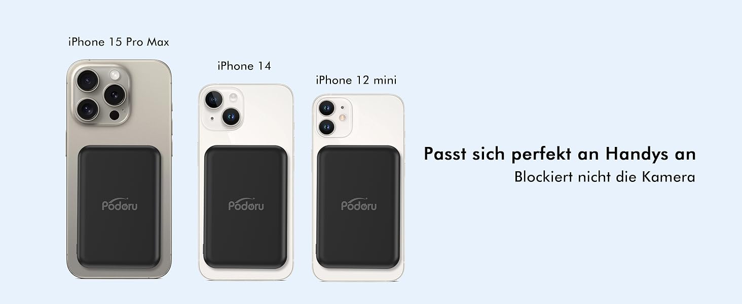 Power Bank MagSafe 5000mAh для iPhone 17/16/15/14/13/12, всі моделі, глибокий чорний колір