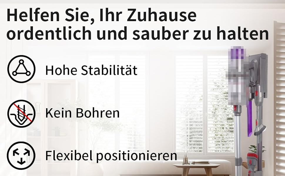 Підставка для пилососа Dyson V15, V12, V11, V10, V8, V7 – стабільна підставка з алюмінію, без свердління, сірий колір