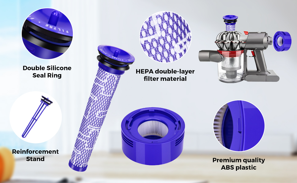 Фільтри для пилососа Dyson 3 шт. Замінники для Dyson V15, SV14, SV17, SV22 Detect Animal Absolute Extra Pro Torque Drive, #970013-02 (V7, V8)