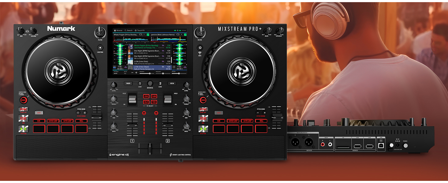 DJ-контролер Numark Mixstream Pro+ з розділенням STEM, 2 деки, Wi-Fi, 7