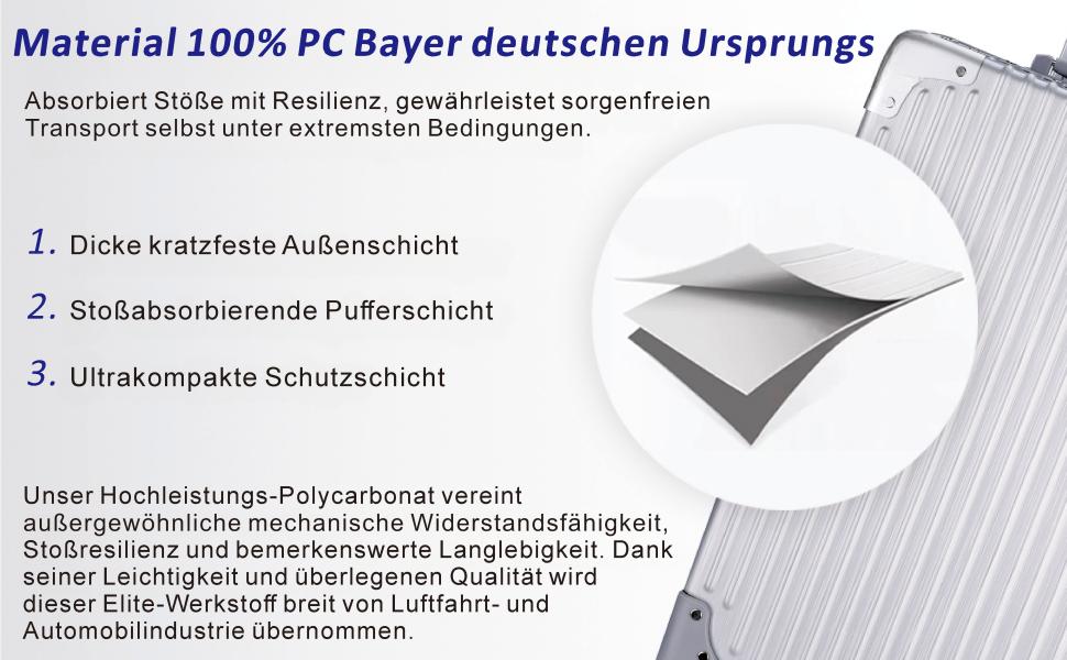 Чемодан ручної об'єм 55 см з алюмінієвим каркасом та полікарбонатом Yuweijie, 35L, 4 колеса, TSA-замок, срібний
