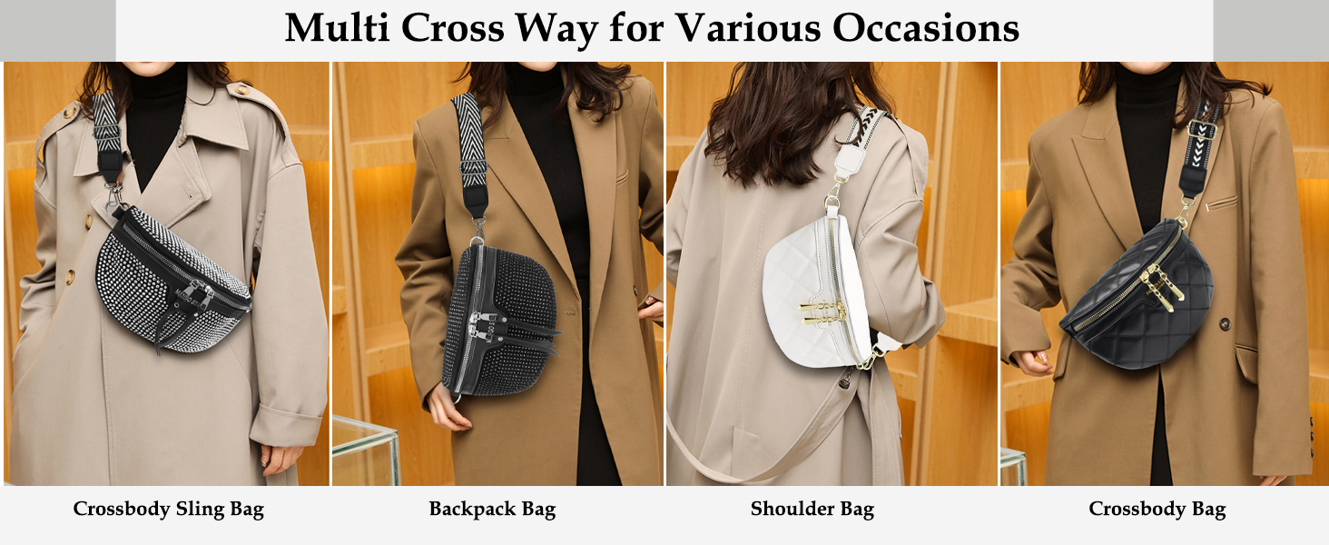 Сумка-слінг через плече для жінок та чоловіків. Рюкзак Oxford, Crossbody, спортивна сумка, Casual Daypack для подорожей, спорту та шопінгу (Білий)