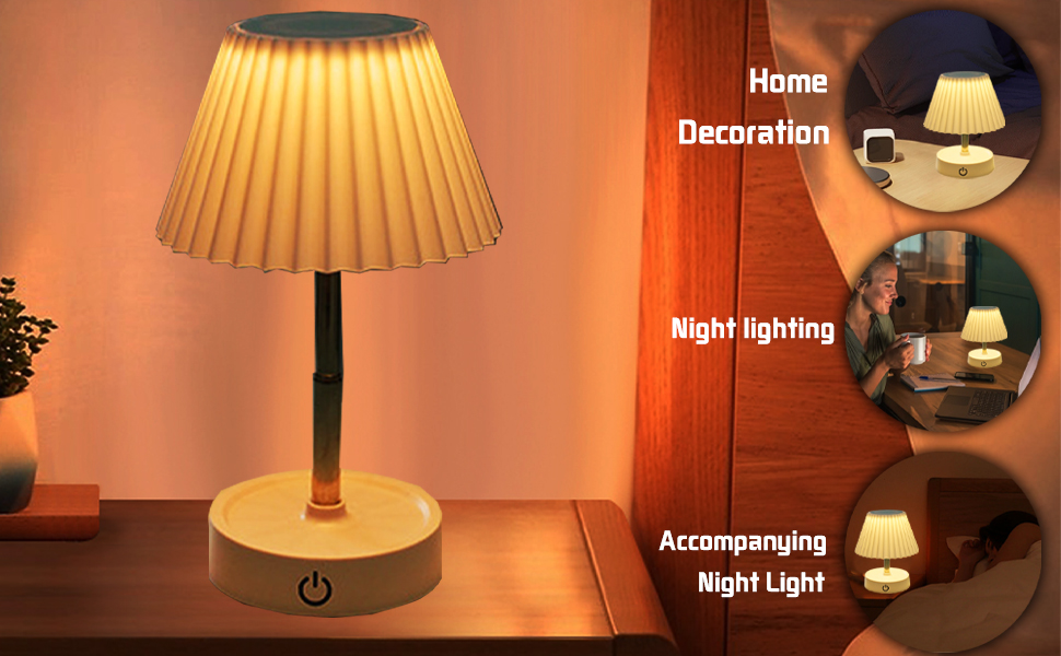 Настільна LED лампа акумуляторна 2 шт., телескопічна, з USB зарядкою, диммер сенсорний, нічник для спальні, вітальні, приліжкова