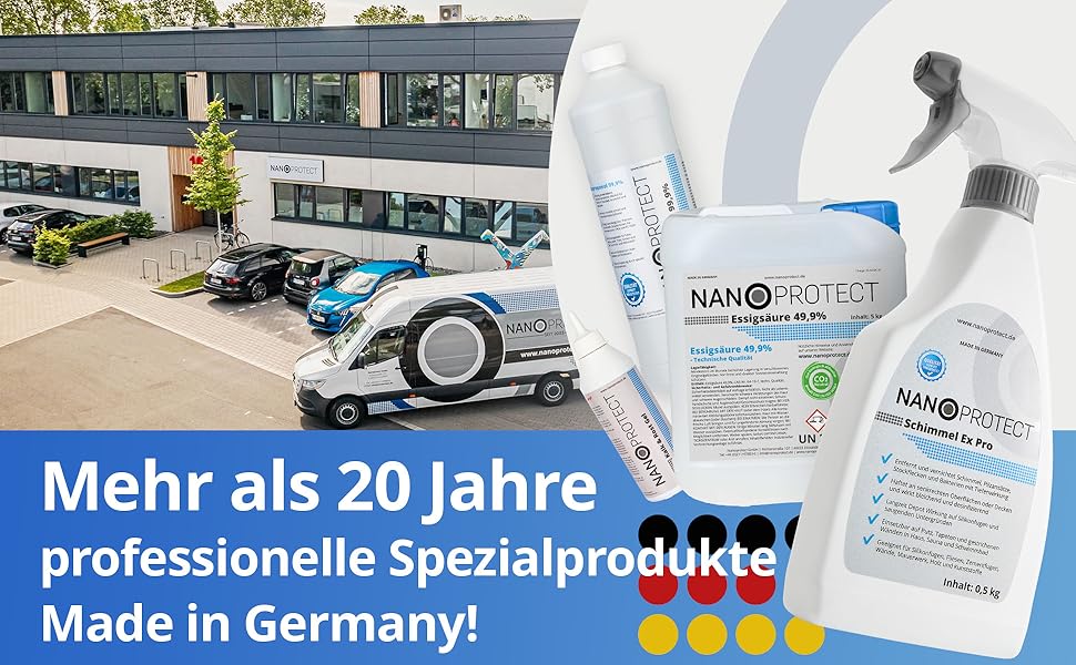 Оцтова кислота Nanoprotect 10 кг з розпилювачем, преміум очищувач і засіб від накипу для дому та саду, Німеччина