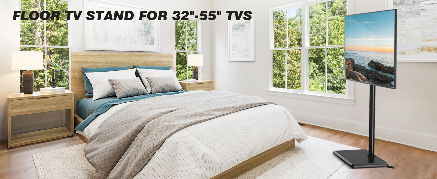 Підставка для телевізора TVON: регульована, поворотна, для діагоналей 32-55 дюймів, VESA 400x400, до 40 кг, чорний