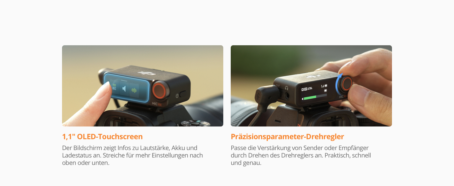 DJI Mic 2: Бездротовий мікрофон-петличка (2 передавача + 1 приймач + зарядна станція) для камери, смартфона, влогів, з шумозаглушенням, 48 кГц, 32-біт Float, 250 м радіус дії