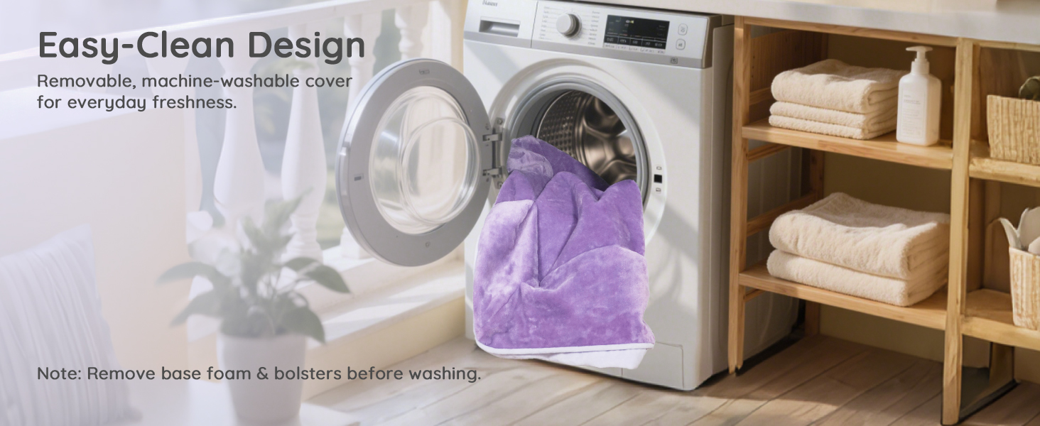 Ортопедичне ліжко для собак BELLA & PAL, 71x59 см. Зручне ліжко-софа для маленьких та середніх собак. Без монтажу, піна з ефектом пам'яті, водовідштовхувальний вкладиш, фланелевий знімний чохол, антиковзаюче дно. Розміри: 91.5 x 68.5 x 16.5 см, фіолетовий колір