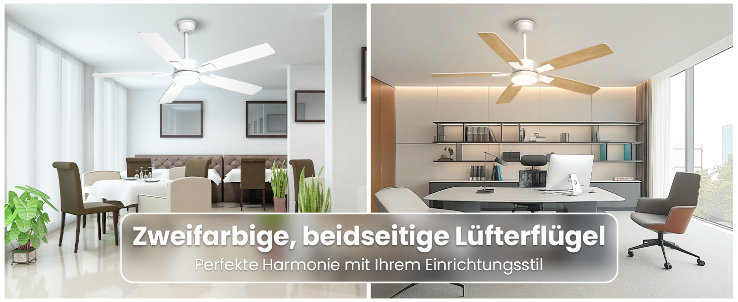 Стелянка-вентилятор Mefine з двома кольорами, обертаються крила, з підсвіткою, 132 см, з пультом керування, тиха лампа для вітальні, спальні, тераси, 5 крил