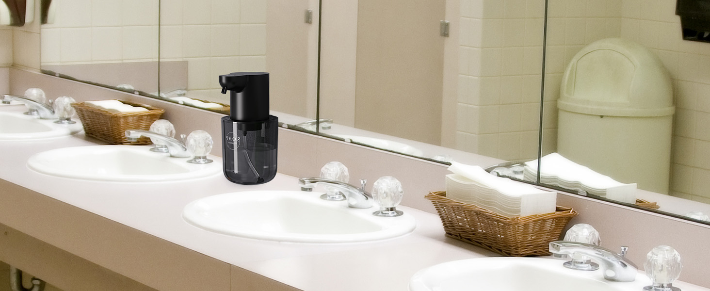 Автоматичний диспенсер для рідкого мила Cuteefun, 400 мл, сенсорний, індикатор заряду, 4 рівні дозування, для ванної/кухні, чорний