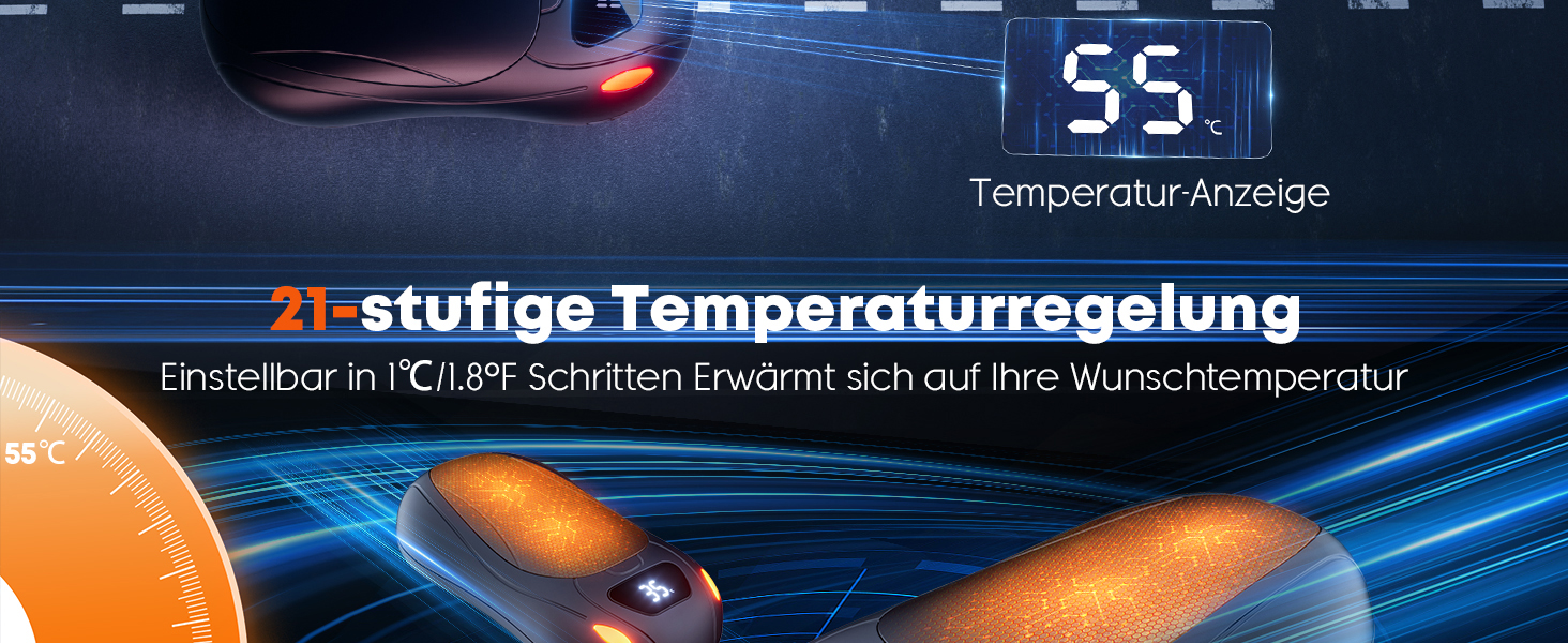 Електричний гріє для рук 2 шт., 12000 мАг, з магнітною двосторонньою системою підігріву та цифровим індикатором температури та заряду батареї, для відпочинку на природі/кемпінгу, чорний