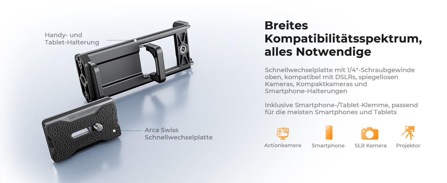 Штатив для камери та смартфона K&F Concept A305A1, 187 см, трипод з регулюванням висоти, алюміній