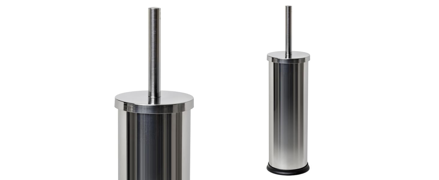 ТАТAY Щітка для унітазу з нержавіючої сталі з тримачем | Сучасний дизайн | Легкість у догляді | 9 x 9 x 37 см | Силіконова щітка