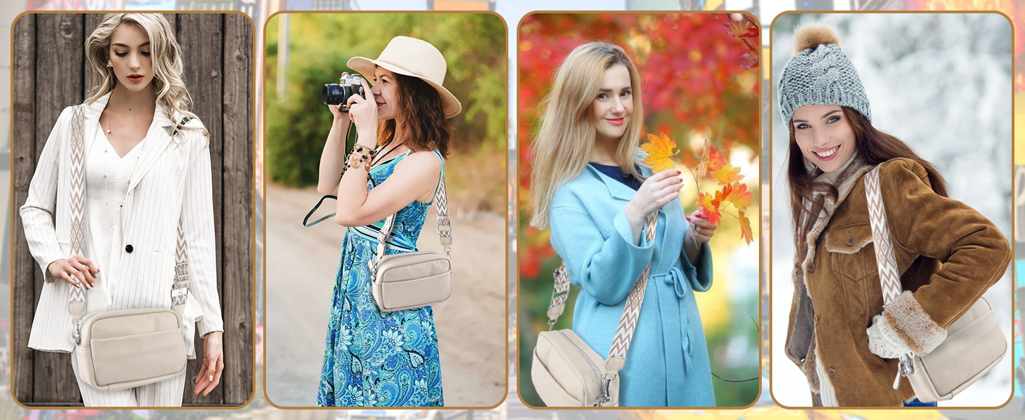 Сумка жіноча BROTOU через плече зі шкіри, чорна крос-боді з широким ременем та відділеннями для карт