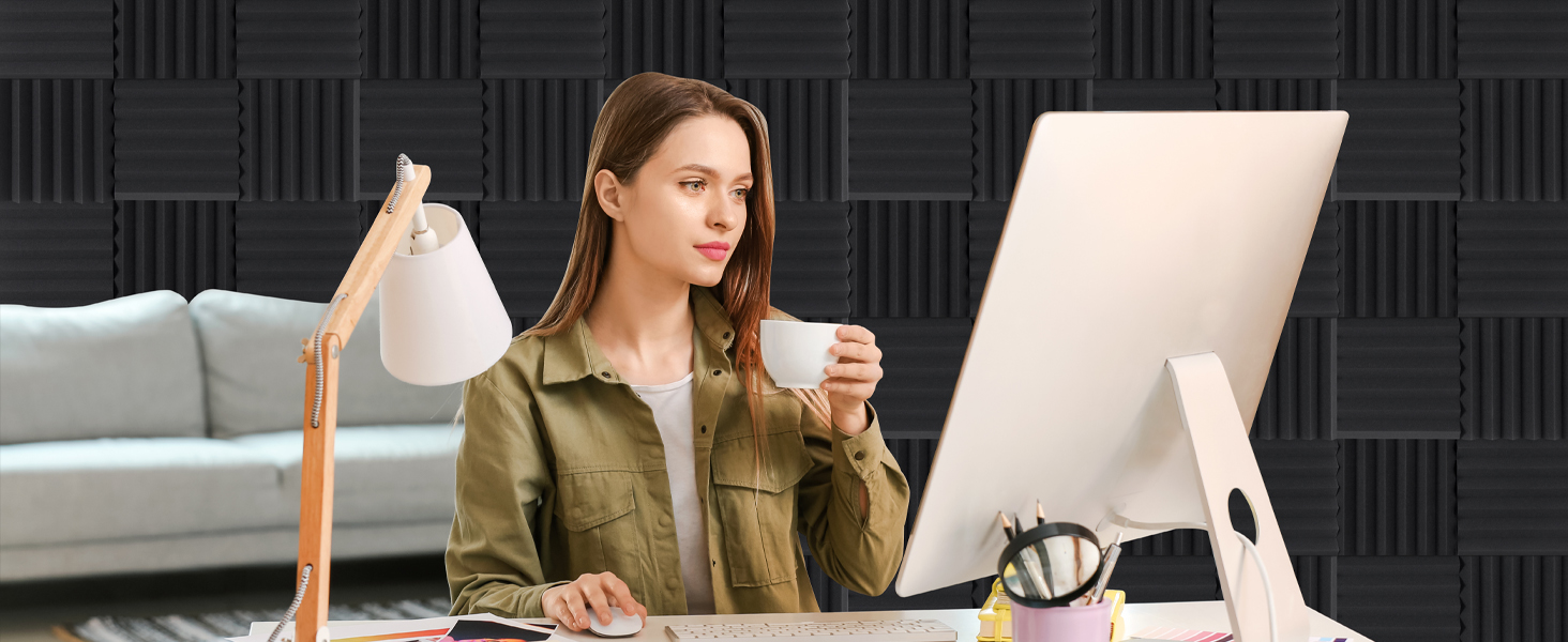 Акустичний поролон для звукоізоляції, панелі шумопоглинаючі 5х30х30 см, висока щільність, набір 50 шт