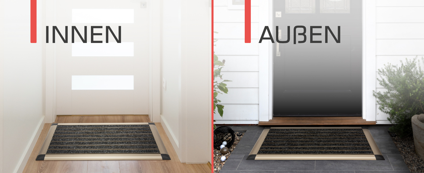 Aluminum Outdoor Doormat - 50x80cm - Rust-Proof, Non-Slip - Champagne Gold