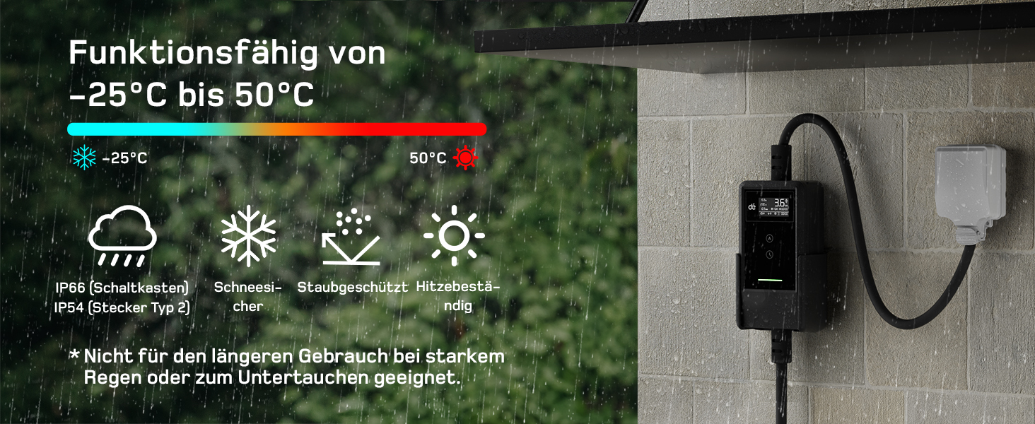 Кабель для зарядки електромобіля Type 2 Schuko 3,7kW (6-16A, 1-фазний) з LCD-дисплеєм, 5,5м, чорний