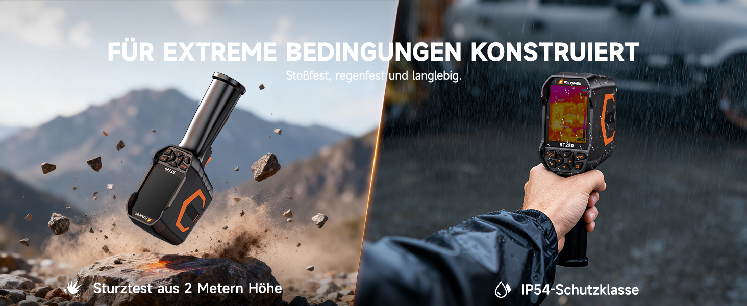 Тепловізор FOXWELL RT280: Портативна інфрачервона камера з LCD-екраном 2.8', роздільна здатність 320x240, діапазон температур -20°C до 550°C, 8GB пам'яті, функція PC-аналізу та відеозапису