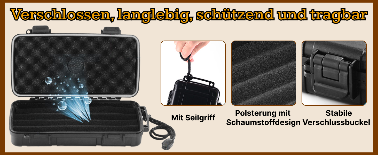 Зігеренний гумодор для подорожей - кейс з вологостійкою пластиною, водонепроникний, міцний, для 5 цигарок, портативна коробка, подарунок для чоловіків (Small)