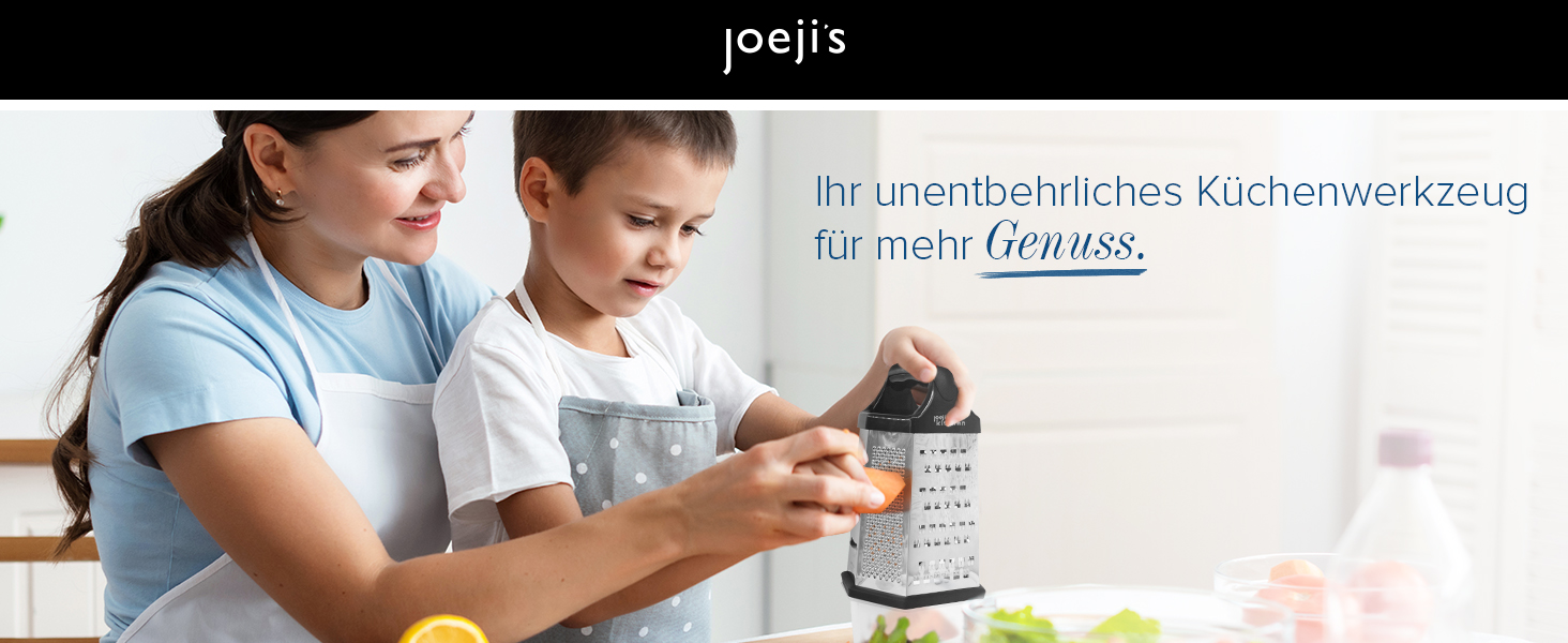 Трка для сиру Joeji's Kitchen з контейнером - 6 сторін, ручна, з нержавіючої сталі, багатоцільова для сиру, овочів та фруктів