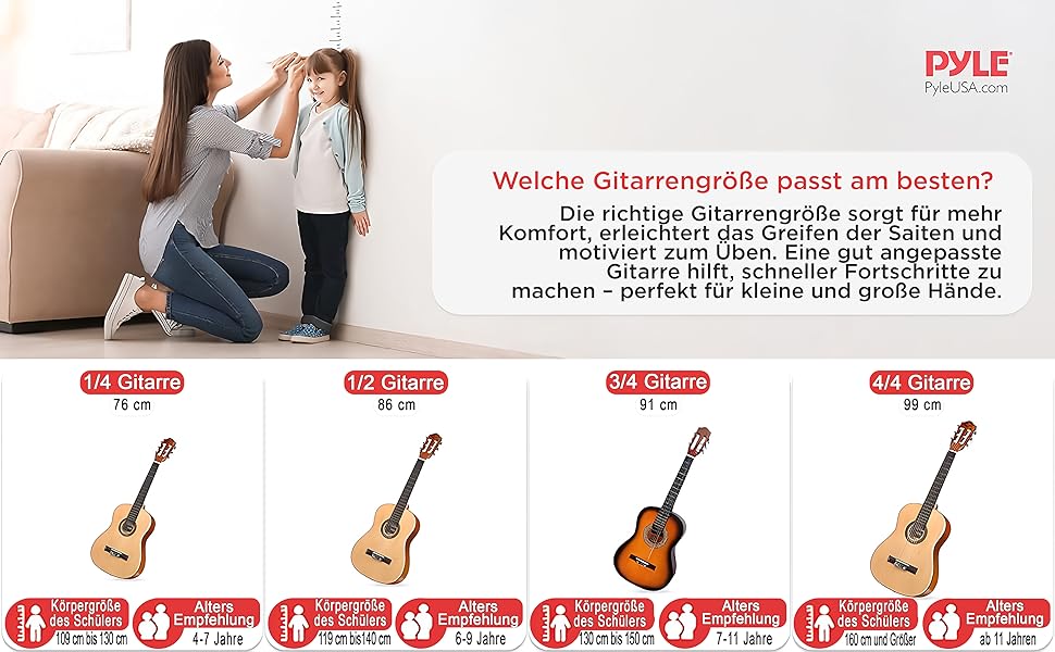 Акустична гітара Pyle для початківців, 3/4 розміру, інструмент для дітей та дорослих, 91.4 см, Sunburst, глянцевий