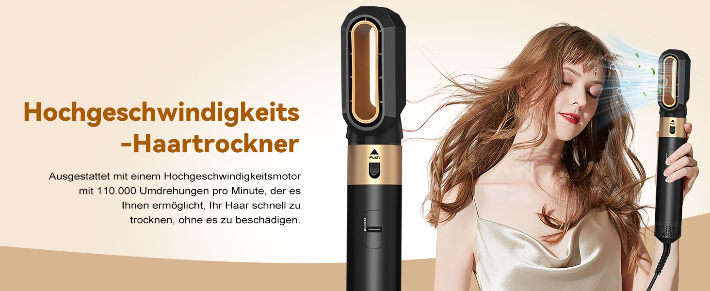 Набір для укладки волосся Airstyler 6 в 1: фен, щітка, дифузор, плойка для локонів. Ідеально для сушіння, створення об'єму та укладки.