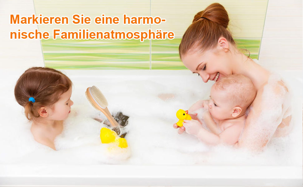 Масажна щітка для спини URAQT з натуральною щетиною, двостороння, з довгим руків'ям для масажу та пілінгу тіла