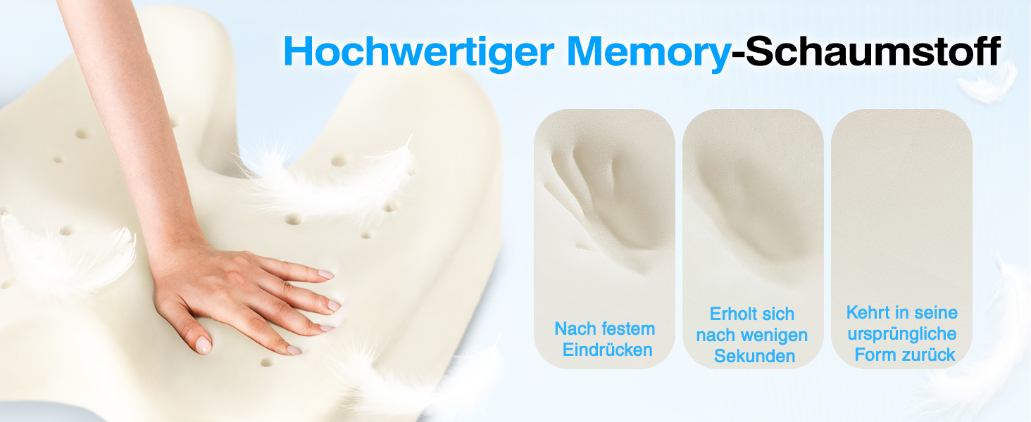 Подушка для сидіння Ophy для авто та офісного крісла з піною Memory Foam, знімною обкладинкою, чорна