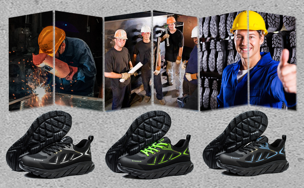 Черевики робочі чоловічі/жіночі ISOOUS з металевим підноском, спортивні, антиковзаючі, дихаючі, чорні, 45 EU