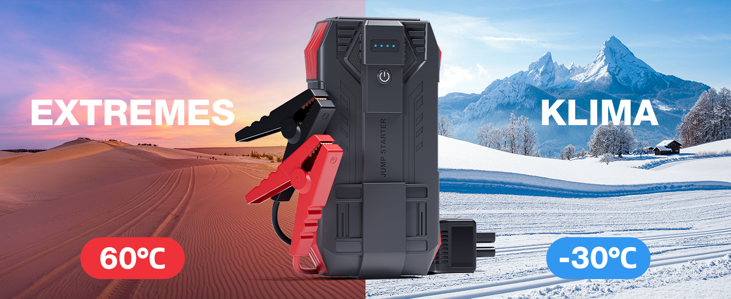 Повербанк Starthilfe Povasee 6000A UltraSafe для авто: пусковий пристрій, 12V, LED, 2 USB, до 10L бензину/8L дизеля