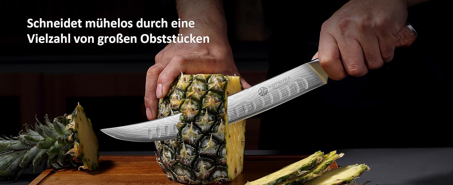 Японський кухонний ніж YOTSUBA 22см, професійний шеф-ніж з високоякісної сталі, ергономічна ручка, для приготування їжі
