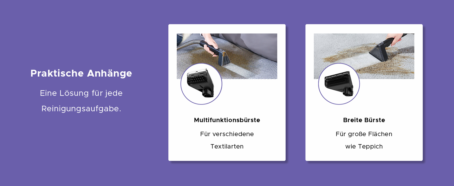 Теперішній мийний пилосос Motionflow з нагрівом - 1200W для килимів, меблів, авто. 4 насадки, самоочищення, 15с нагрів. Чорний