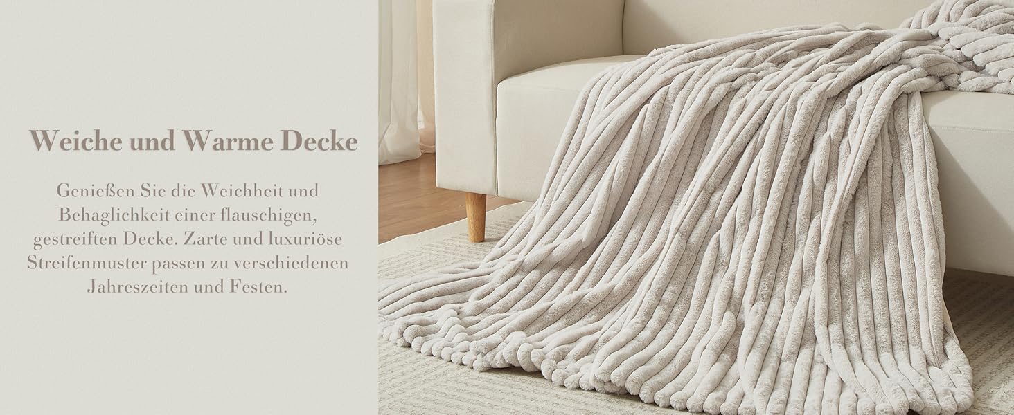 Плюшевий м'який плед Luofanfei 180x200, салатовий/бежевий, з ефектом