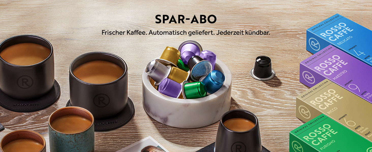 Капсули кави ROSSO CAFFÈ Nespresso, 60 шт., 6 сортів преміум еспресо, сумісність з Nespresso, капсули з алюмінію