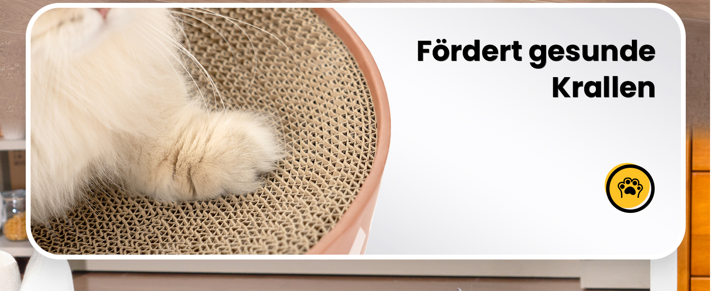 Кігтеточки для котів Conlun 2 в 1: овальні кігтеточки-ліжка, з мискою, з гофрокартону (43x33x10 см)