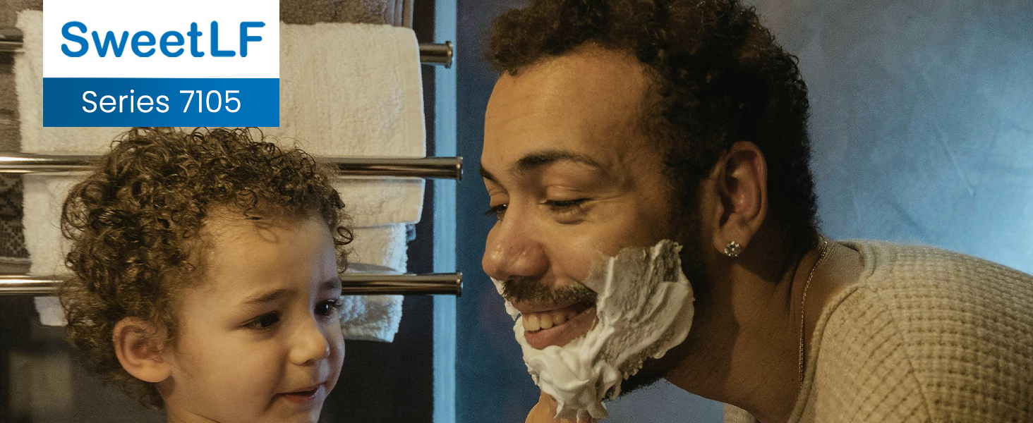 Електричний верстат для гоління SweetLF [2023 Neu] для чоловіків з 3D-головкою, LED-дисплеєм, 3 змінні голівки та зарядним пристроєм. Вологостійкий IPX7, чорний