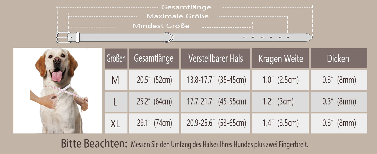 Нашийник для собак з натуральної шкіри, регульований, з м'якою підкладкою, для середніх, великих та екстра-великих порід (колір: коричневий, розмір: M)