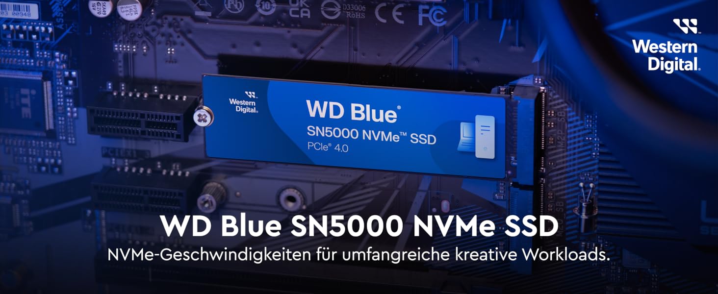 SSD накопичувач Western Digital WD Blue SN5000 1 TB NVMe PCIe Gen4 - внутрішній, до 5150 МБ/с, 600 TBW