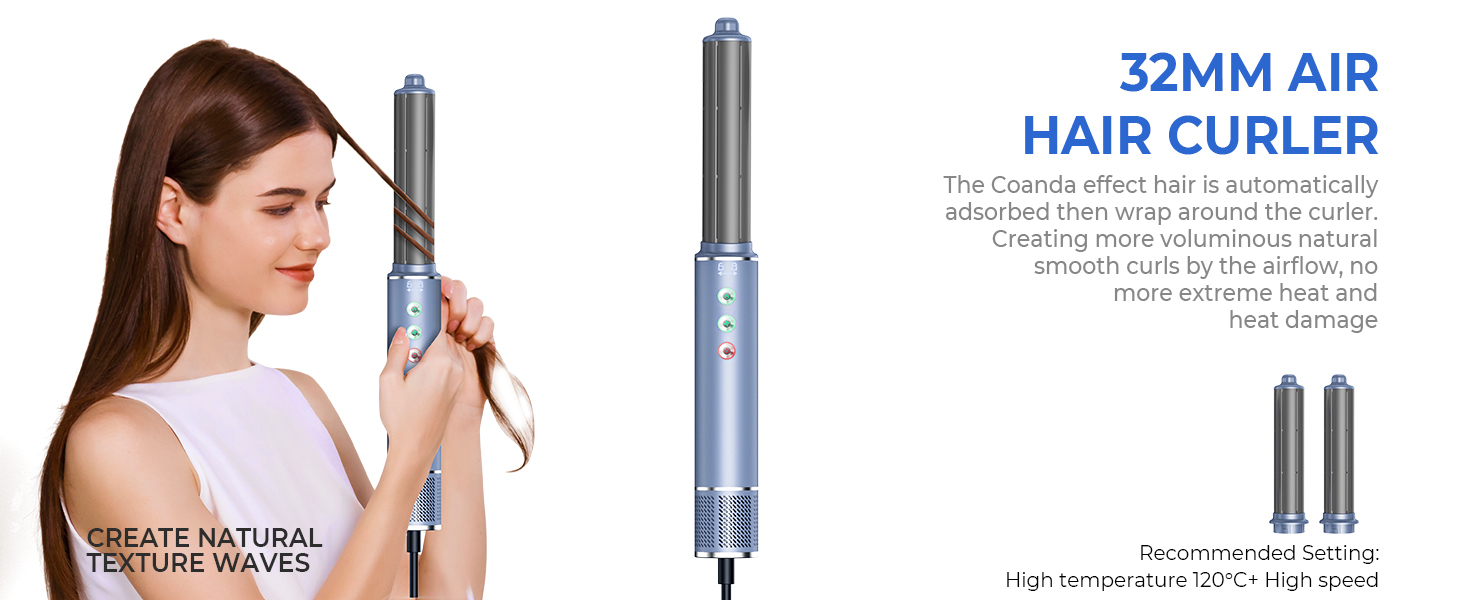 Airstyler 5 в 1: Фен, плойка, щітка, стайлер для волосся з іонною технологією 110000 U/Min, сірий