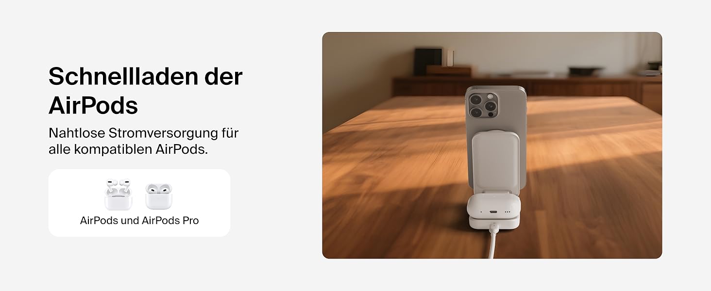 Беспроводная зарядка Belkin UltraCharge Qi 2.2 2-в-1 25W MagSafe сумісна для iPhone 17, iPhone Air, AirPods, Pixel – біла з USB-C адаптером 45W