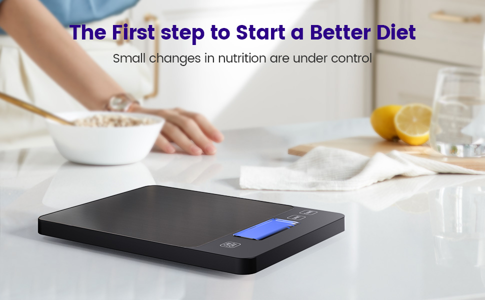Електронна кухонна вага, 15 кг, висока точність 1 г/0.1 унції, професійна, з батарейками, чорний колір