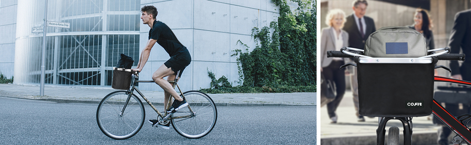 Складаний велосипедний кошик COFIT, знімний багатоцільовий кошик для велосипеда, для тварин, покупок, поїздок, кемпінгу та відпочинку на природі (Чорний)