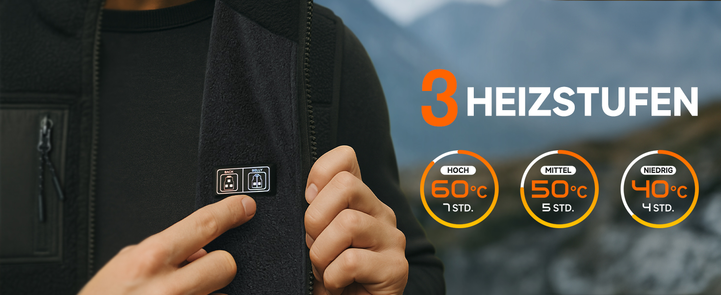 Обогреваемый жилет LABCOOL для мужчин и женщин - флисовый жилет з USB-живленням (10000mAh Powerbank), 6 зон обігріву, 3 температурні режими, машинне прання, XL, чорний