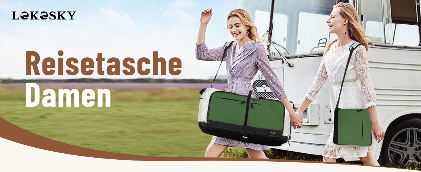 Спортивна сумка Lekesky 80L для подорожей та спортзалу, 45x36x20 см, водонепроникна, з відділенням для взуття (бежево-зелена)